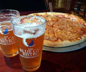 Pizza and beer at the Blue Cat Bistro